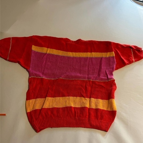 VINTAGE Herb Ghestler by Joni Breschel Red Pink sweater M - Picture 2 of 9